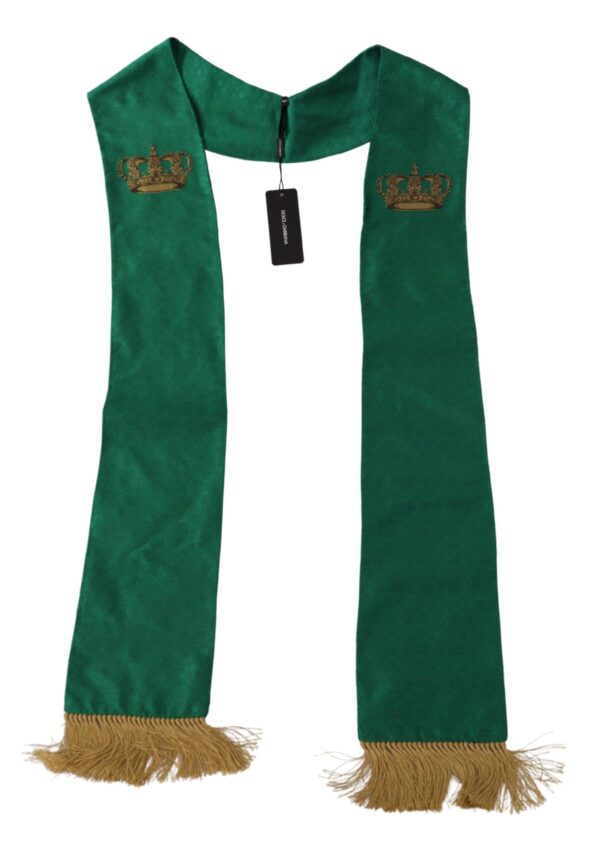 Dolce & Gabbana Elegant Green Silk Blend Men's Scarf - Image 5