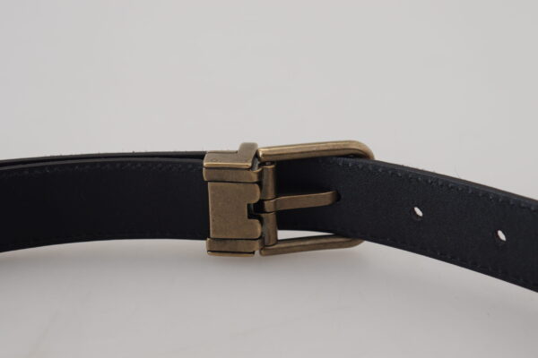Dolce & Gabbana Gold Square Buckle Leather Belt - Image 6