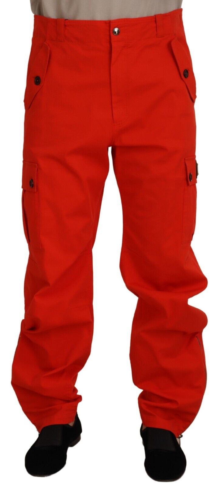 Dolce & Gabbana Red Cargo Men Trousers Cotton Pants • Fashion