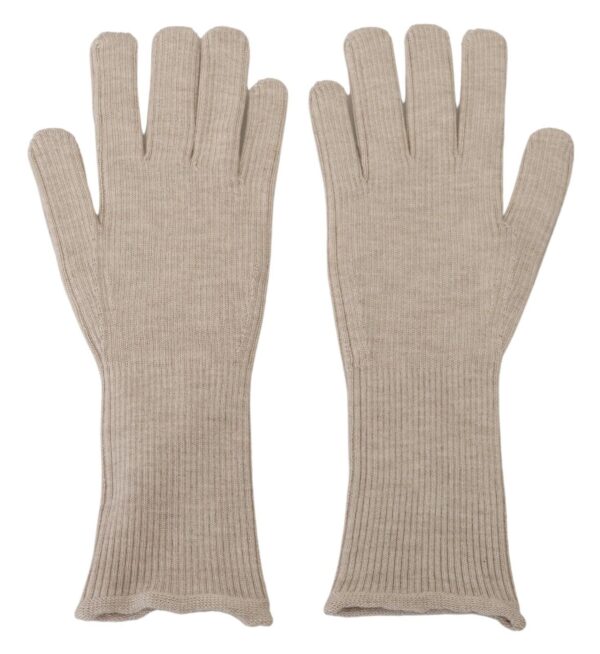 Dolce & Gabbana Elegant Ivory Cashmere-Silk Blend Gloves - Image 6