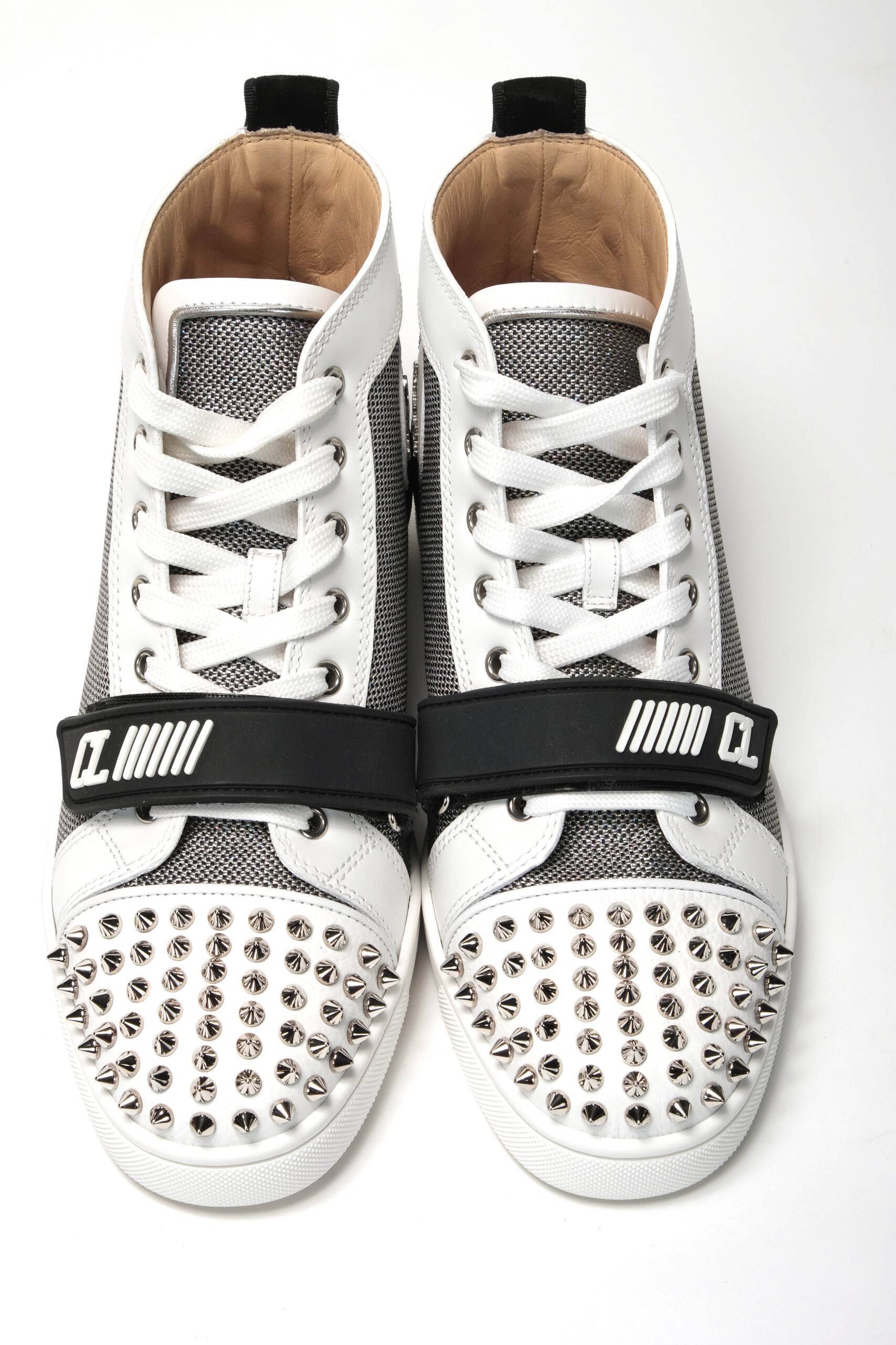 Christian Louboutin Women's Lou Spikes Fashion Sneakers Shoes US 9.5 IT  39.5 