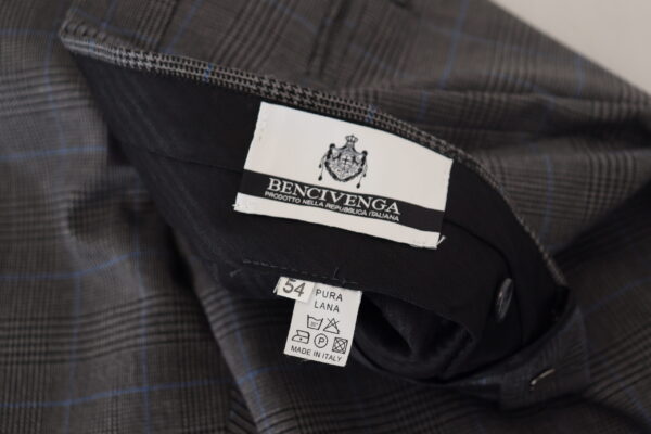 BENCIVENGA Elegant Checkered Wool Dress Pants for Men - Image 5