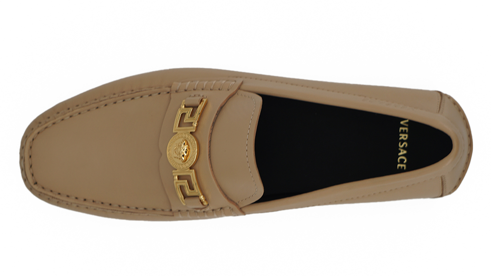 logik bestøve G Versace Beige Calf Leather Loafers Shoes • Fashion Brands Outlet