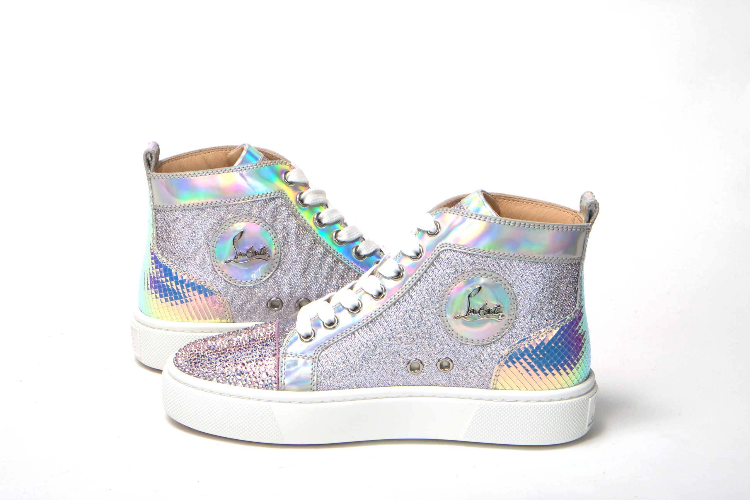 Christian Louboutin Ab/Silver Super Lou Strass Fla Sneakers • Fashion  Brands Outlet