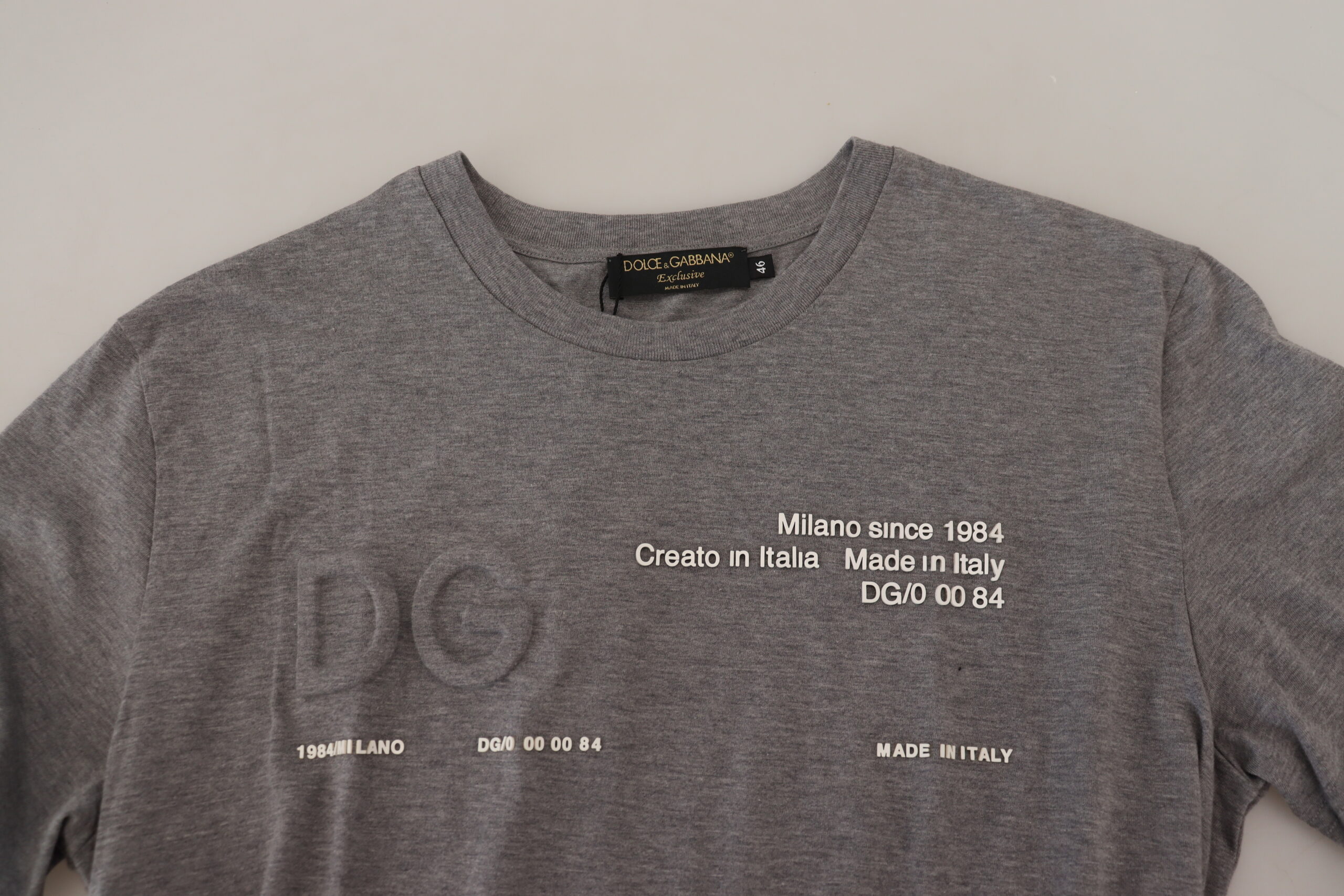 Dolce & Gabbana Gray Logo Cotton Top Exclusive T-shirt • Fashion Brands  Outlet