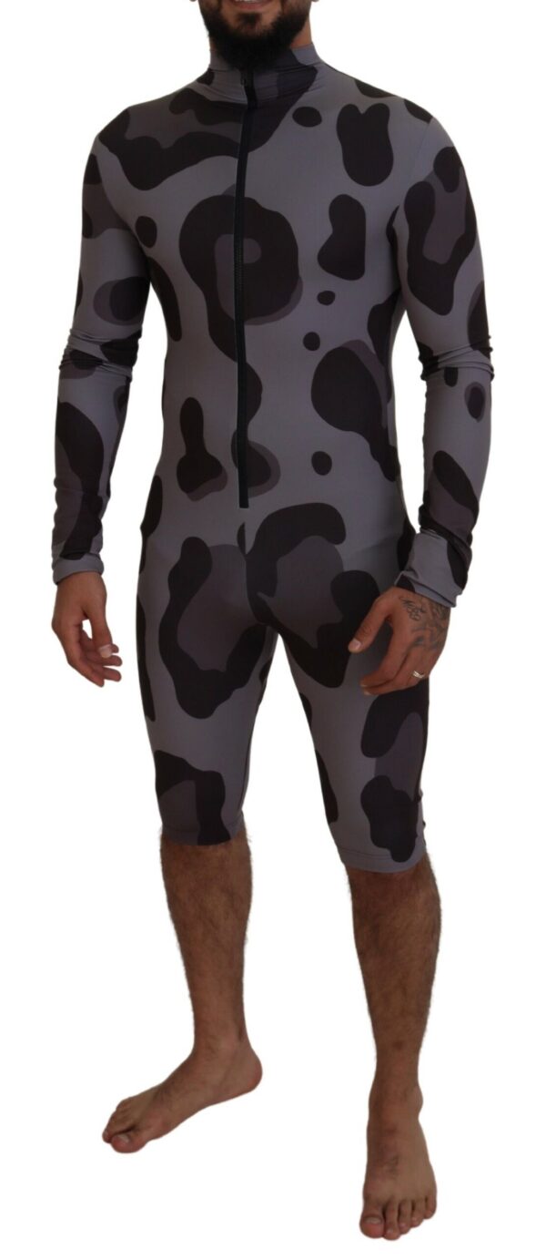 Dolce & Gabbana Elite Gray Patterned Men's Wetsuit Swimwear - Image 5