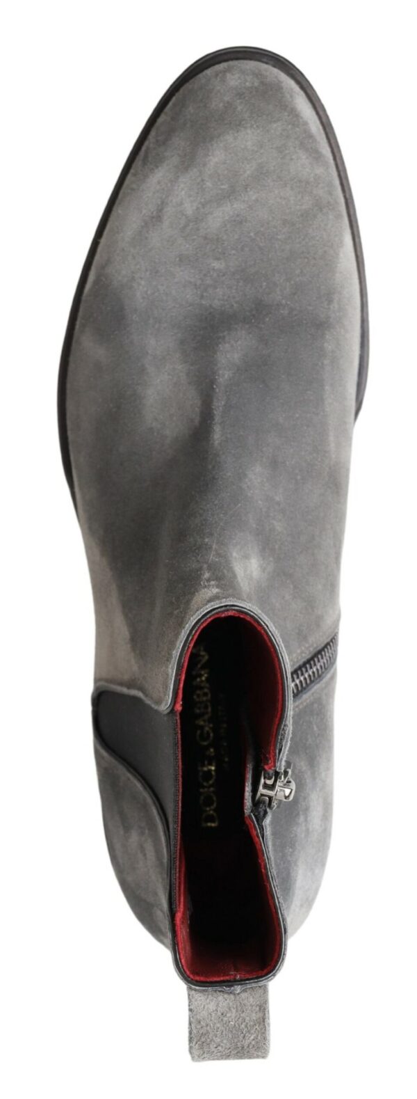 Dolce & Gabbana Elegant Gray Chelsea Leather Boots - Image 4