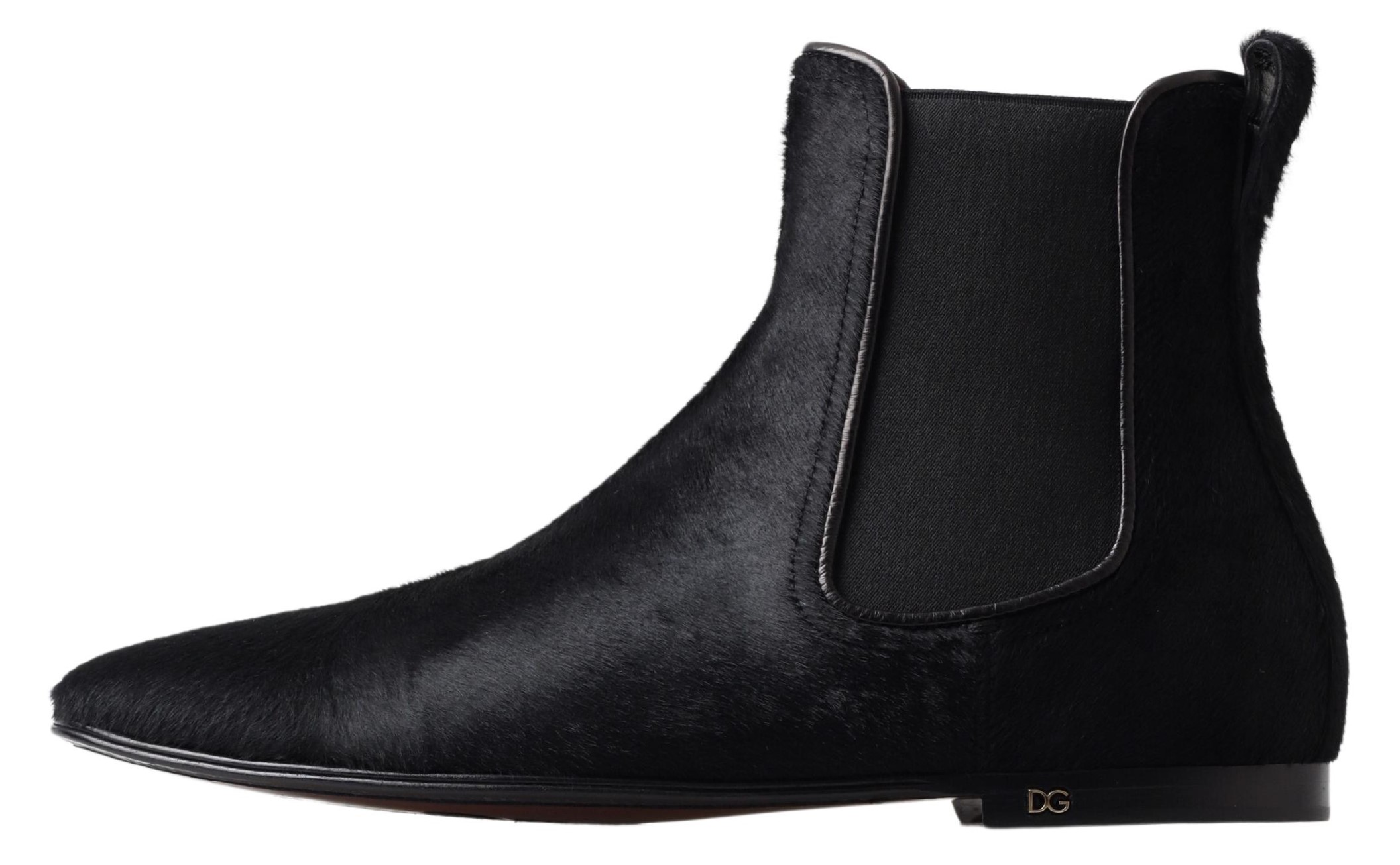 & Gabbana Black Leather Chelsea Men Ankle Boots Shoes Fashion Brands Outlet