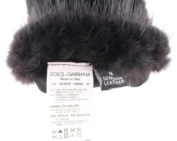 Dolce & Gabbana Elegant Elbow-Length Beaver Fur Gloves - Image 3