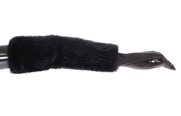 Dolce & Gabbana Elegant Elbow-Length Beaver Fur Gloves - Image 4