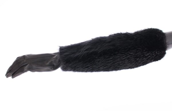 Dolce & Gabbana Elegant Elbow-Length Beaver Fur Gloves - Image 5