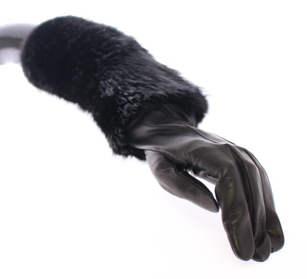 Dolce & Gabbana Elegant Elbow-Length Beaver Fur Gloves - Image 6