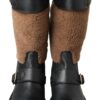 Dolce & Gabbana Black Shearling Leather Long Boots - Image 4