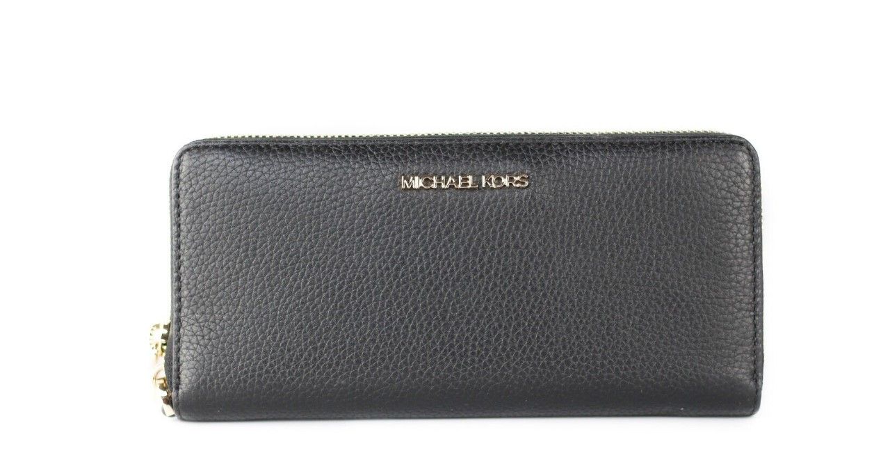 Burberry Elmore Black Embossed Logo Leather Continental Clutch