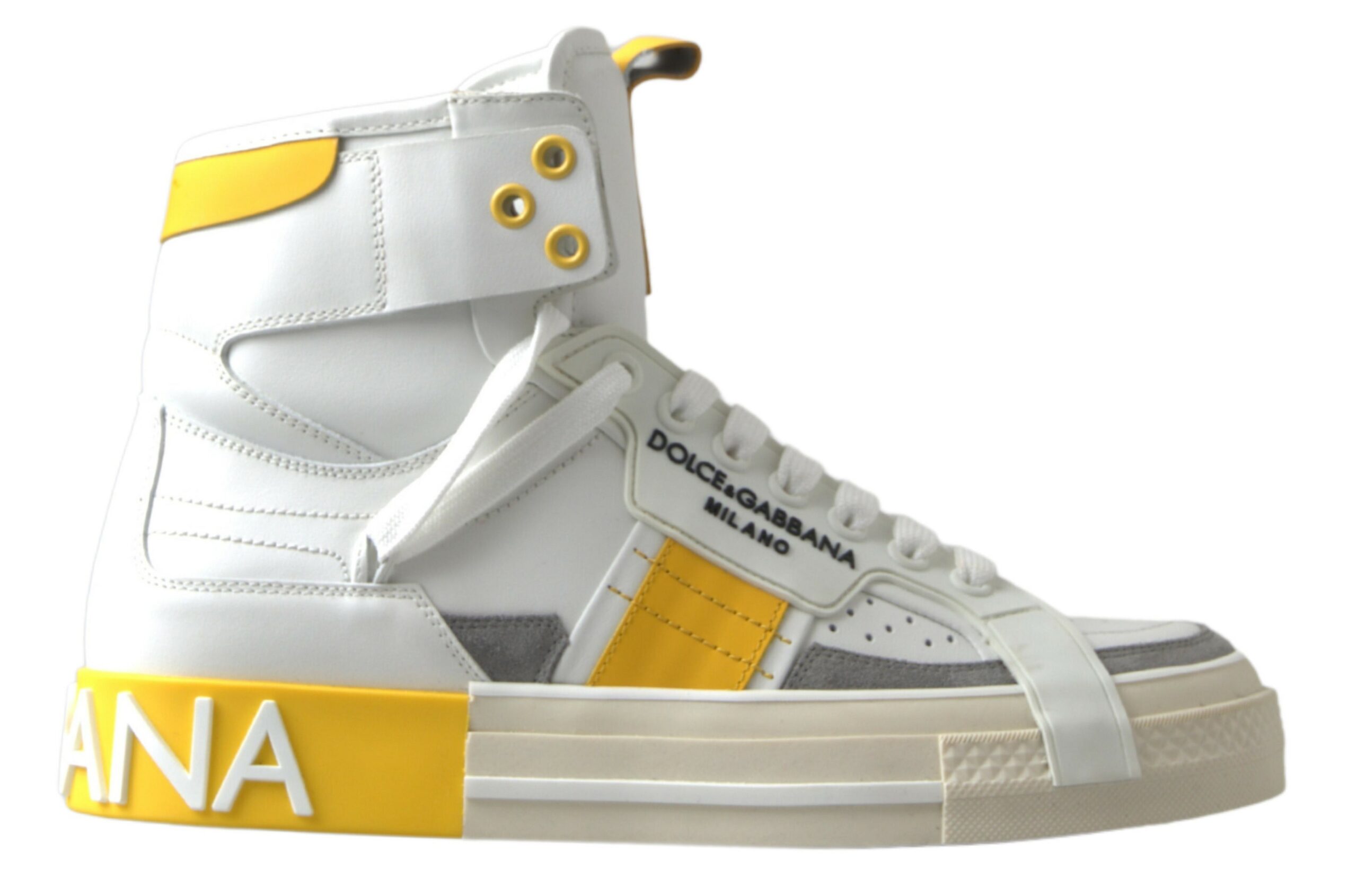 Dolce & Gabbana High-Top Perforated Leather Sneakers • Fashion 