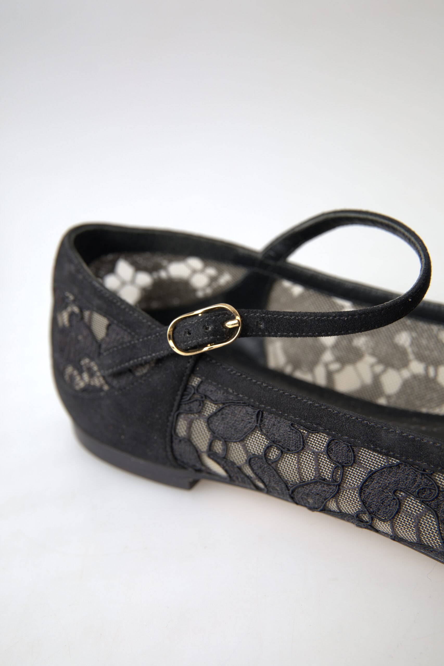 Dolce Gabbana Elegant Black Lace Flats Fashion Brands Outlet