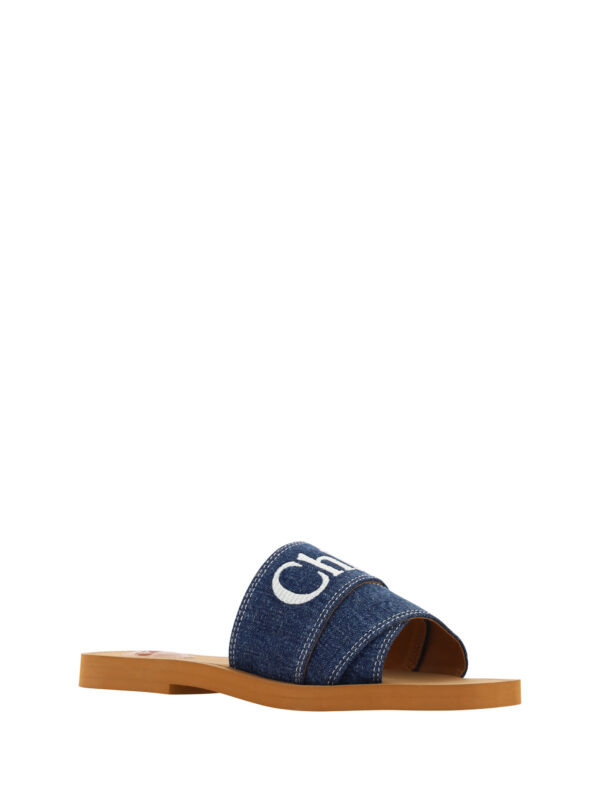 Sumptuous Cotton Woody Slide Sandals in Denim Blue - Image 3