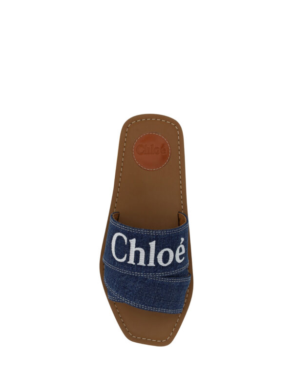 Sumptuous Cotton Woody Slide Sandals in Denim Blue - Image 4