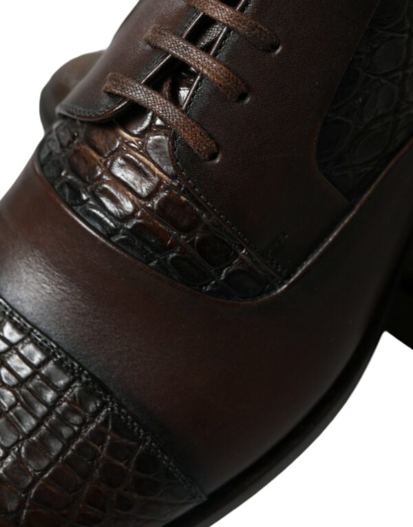 Dolce & Gabbana Elegant Textured Leather Oxford Dress Shoes - Image 8