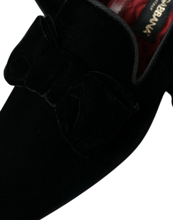 Dolce & Gabbana Elegant Black Velvet Loafers - Men's Luxury Footwear - Image 8