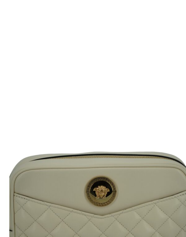 Elegant White Leather Camera Shoulder Bag - Image 4