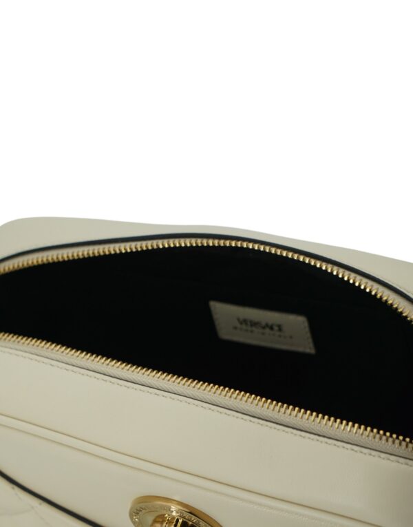 Elegant White Leather Camera Shoulder Bag - Image 5