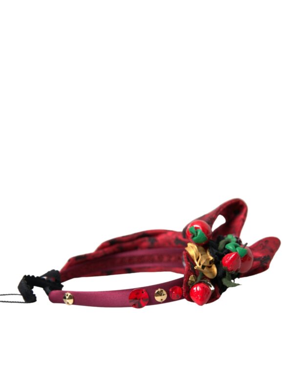 Dolce & Gabbana Red Cherry Sicily Embellished Women Hairband Diadem - Image 4
