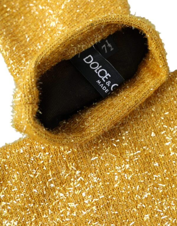 Dolce & Gabbana Gold Lurex Fantasia Mid Arm Length Gloves - Image 4