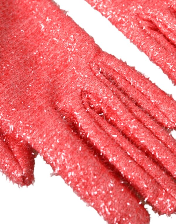 Dolce & Gabbana Pink Lurex Fantasia Mid Arm Length Gloves - Image 5