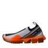 Dolce & Gabbana Black White Orange Slip On Sorrento Sneakers Shoes - Image 5