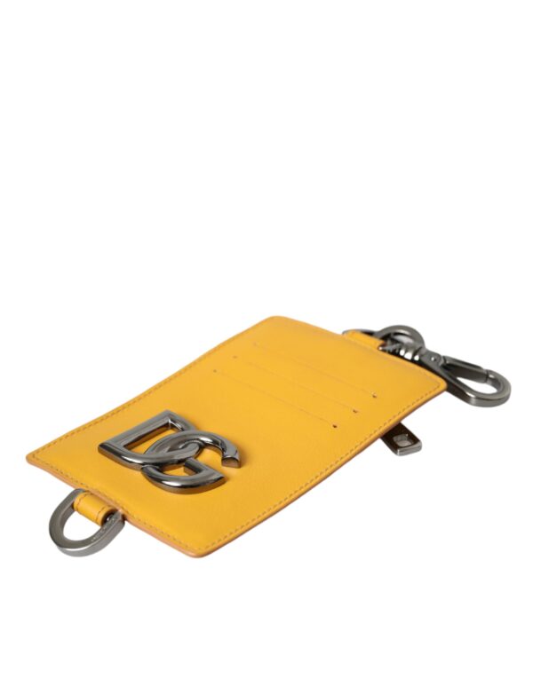 Dolce & Gabbana Orange Calf Leather Credit Card Holder Clip On Wallet - Image 5