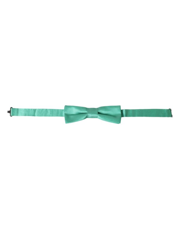 Dolce & Gabbana Mint Green Silk Adjustable Neck Men Bow Tie