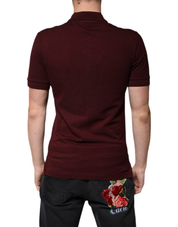 Maroon Collared Short Sleeves Polo T-shirt - Image 4