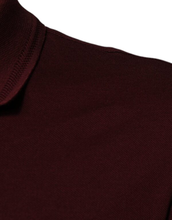 Maroon Collared Short Sleeves Polo T-shirt - Image 6