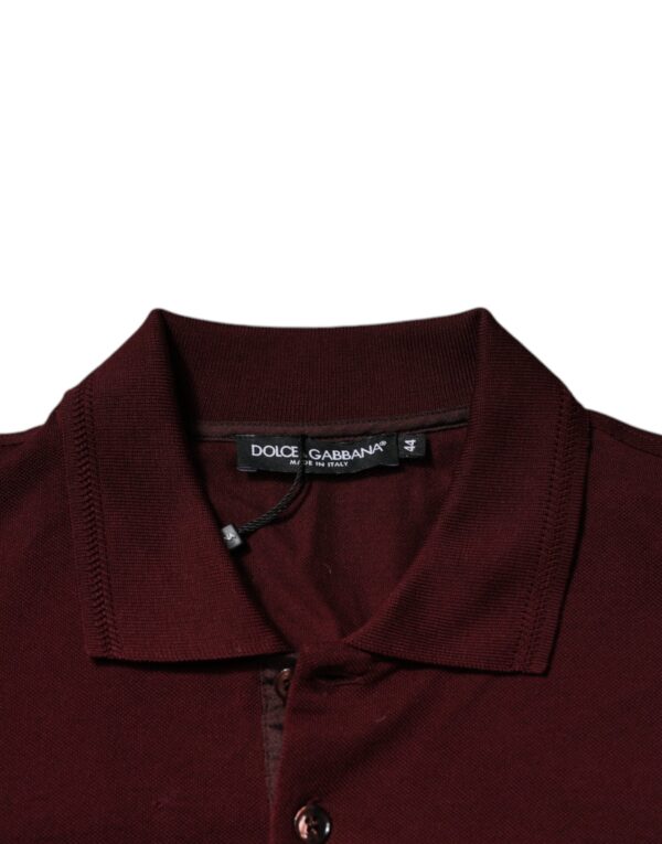 Maroon Collared Short Sleeves Polo T-shirt - Image 7