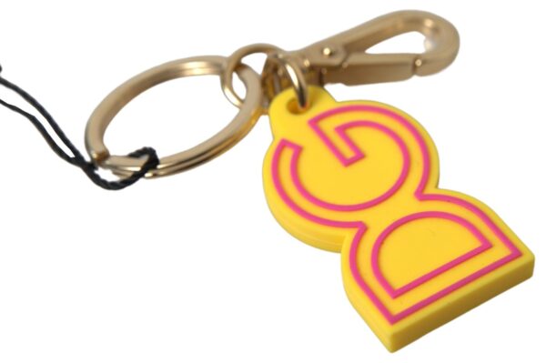 Chic Yellow Logo-Engraved Keychain - Image 3