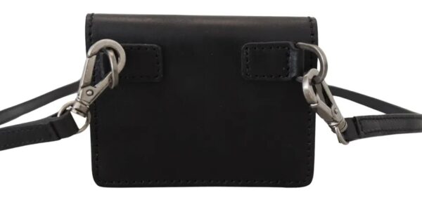 Black Leather Bifold Shoulder Sling Women Wallet - Image 5