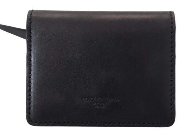 Black Leather Bifold Shoulder Sling Women Wallet - Image 8