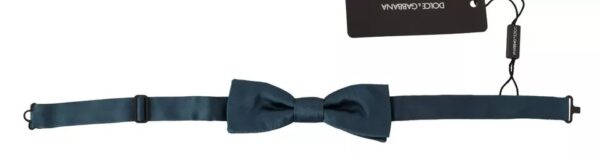 Dolce & Gabbana Blue 100% Silk Adjustable Neck Bow Tie Mens - Image 3