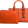 Michael Kors Charlotte 3 in 1 Satchel Bag Crossbody Poppy Orange - Image 3