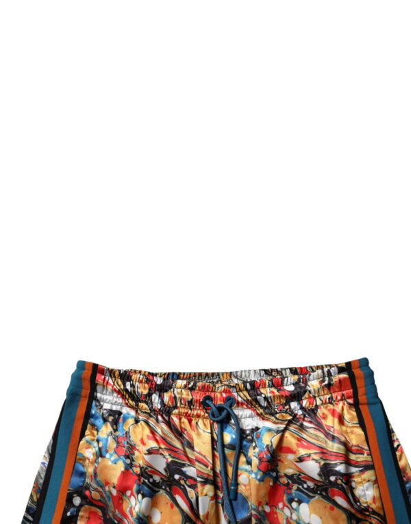 Dolce & Gabbana Multicolor Marble Satin Men Tracksuit Pants - Image 5