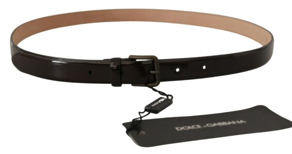 Dolce & Gabbana Elegant Black Leather Logo Buckle Belt - Image 3