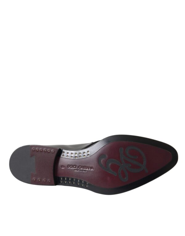 Dolce & Gabbana Black Leather Derby Formal Dress Men Shoes - Image 6