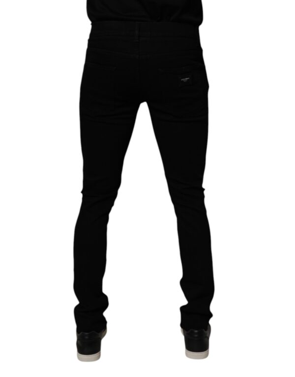 Dolce & Gabbana Black Cotton Stretch Skinny Men Denim Jeans - Image 4