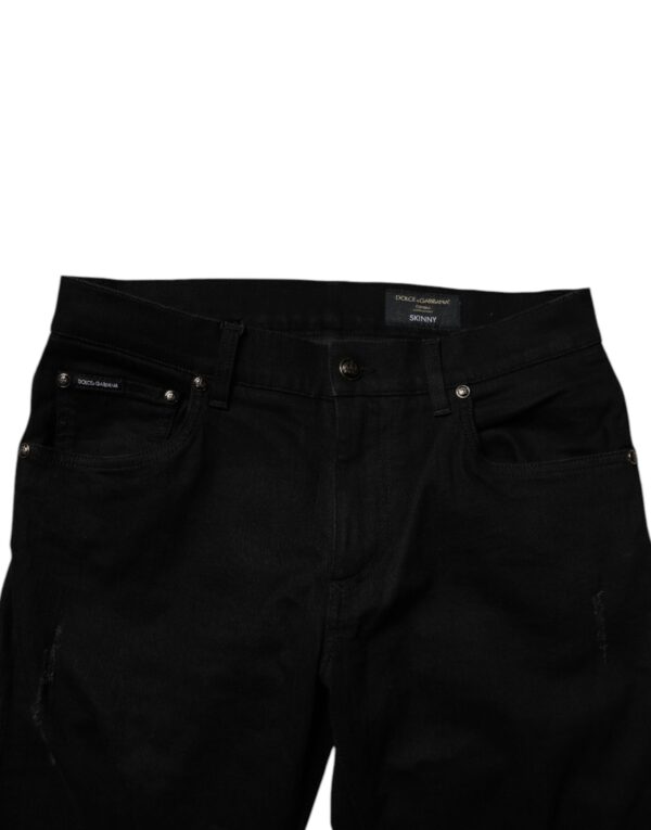 Dolce & Gabbana Black Cotton Stretch Skinny Men Denim Jeans - Image 5
