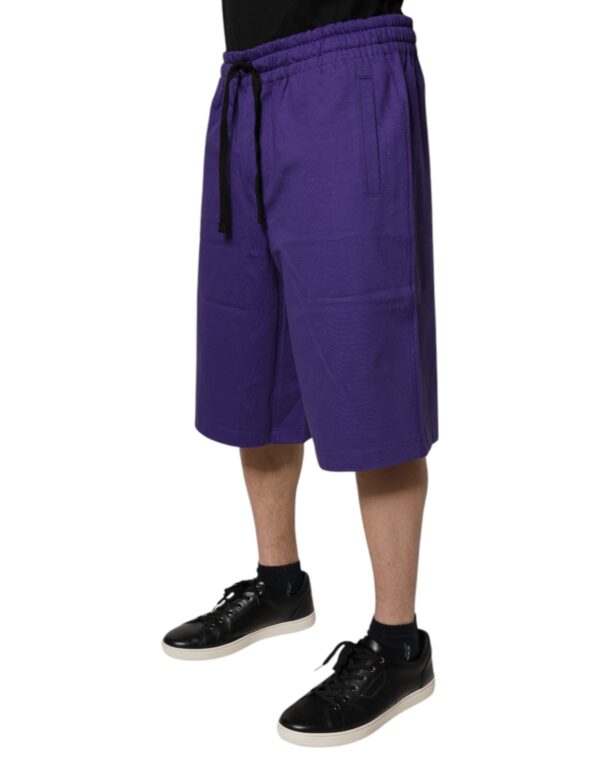 Dolce & Gabbana Purple Cotton Men Bermuda Sweatshorts Shorts - Image 3