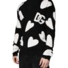 Dolce & Gabbana Black Hearts Silk Crew Neck Pullover Sweater - Image 3