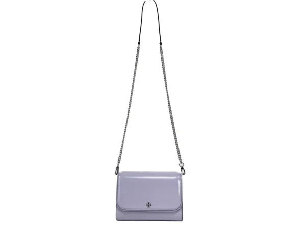 Tory Burch Patent Emerson Patent Chain Wallet Crossbody Bag - Image 4