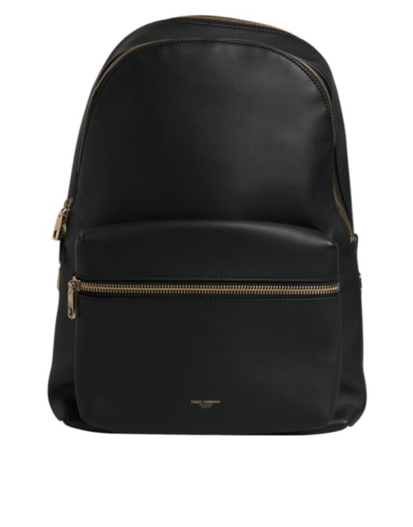 Dolce & Gabbana Black DG Leather Logo Print Travel Back Pack Bag
