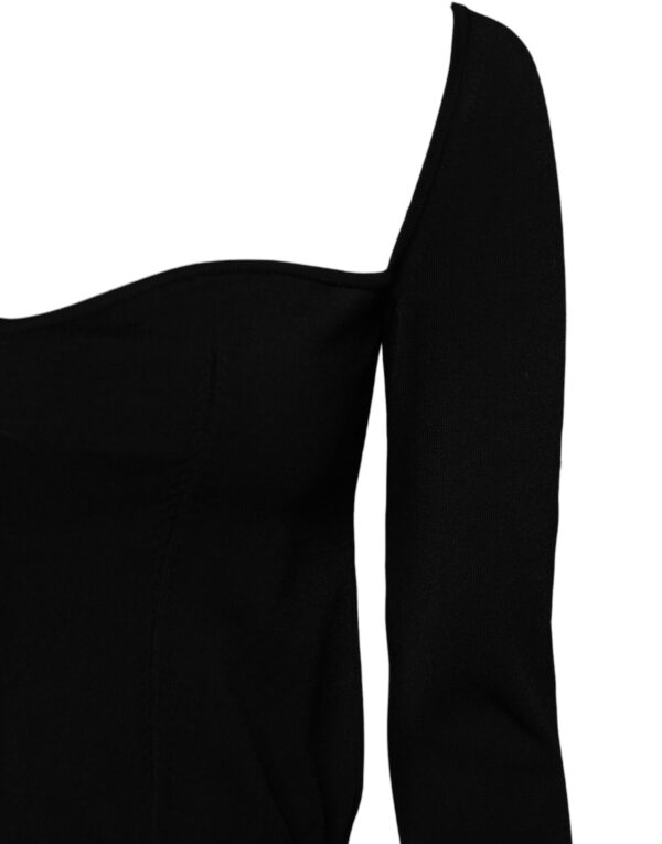 Dolce & Gabbana Black Square Neckline Long Sleeves Sweater - Image 5
